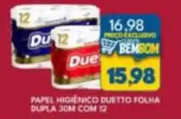 Rancho Bom Supermercados papel higiênico duetto folha dupla oferta