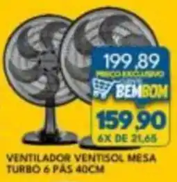 Rancho Bom Supermercados ventilador ventisol mesa turbo 6 pás 40cm oferta