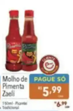 Supermercados Condor Molho de Pimenta Zaeli oferta