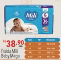 Supermercados Condor Fralda Mili Baby Mega oferta