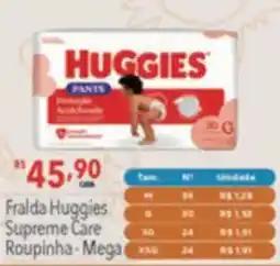 Supermercados Condor Fralda huggies supreme care roupinha - mega oferta