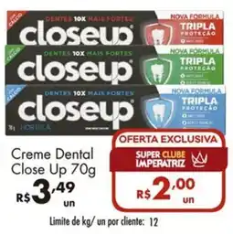Supermercados Imperatriz Creme Dental Close Up oferta