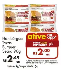 Supermercados Imperatriz Hambúrguer texas burguer oferta