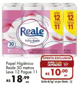 Supermercados Imperatriz Papel Higiênico Reale 30 metros oferta