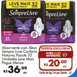 Supermercados Imperatriz Absorvente com Abas Sempre Livre Conforto Noturno oferta