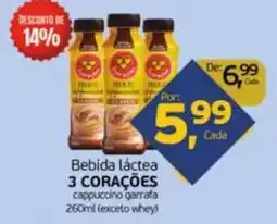 Cometa Supermercados Bebida láctea 3 corações cappuccino garrafa oferta