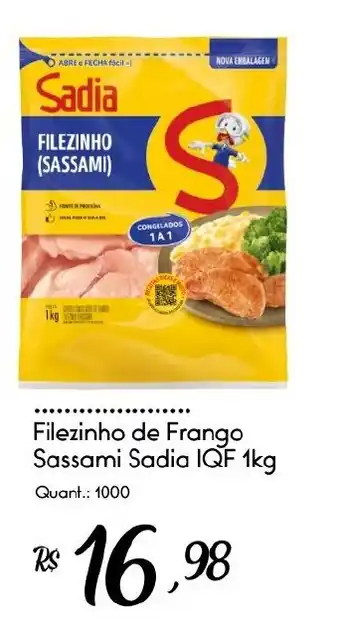 Giassi Supermercados Filezinho de frango sassami sadia iqf oferta