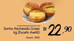 Giassi Supermercados Sonho recheado giassi kg (exceto avelã) oferta
