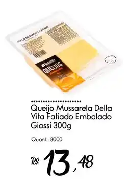 Giassi Supermercados Queijo Mussarela Della Vita Fatiado Embalado Giassi oferta