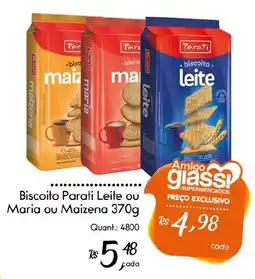Giassi Supermercados Biscoito Parati Leite ou Maria ou Maizena oferta