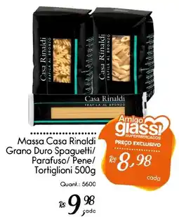 Giassi Supermercados Massa casa rinaldi grano duro spaghetti/ parafuso/ pene/ tortiglioni oferta