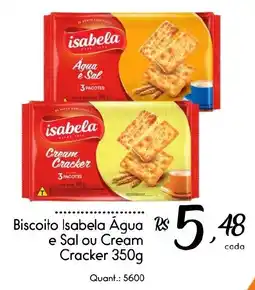 Giassi Supermercados Biscoito isabela Água e Sal ou Cream Cracker oferta