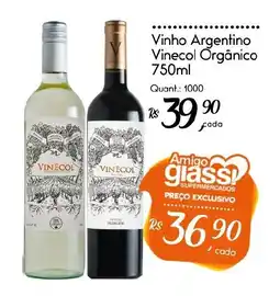 Giassi Supermercados Vinho Argentino Vinécol Orgânico oferta