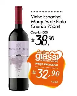 Giassi Supermercados Vinho Espanhol Marquês de Plata Crianza oferta