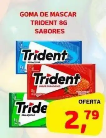 Goma de mascar trident 8g sabores