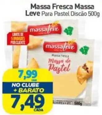 Massa fresca massa leve para pastel