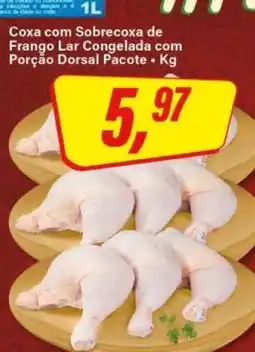 Rede Supermarket Coxa com Sobrecoxa de Frango Lar Congelada com Porção Dorsal Pacote oferta
