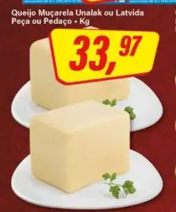 Rede Supermarket Queijo Muçarela Unalak ou Latvida oferta