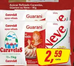 Rede Supermarket Açúcar Refinado Caravelas, Guarani ou Neve oferta
