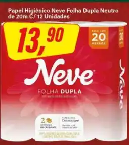 Rede Supermarket Papel Higiênico Neve Folha Dupla Neutro de 20m C/ 12 Unidades oferta