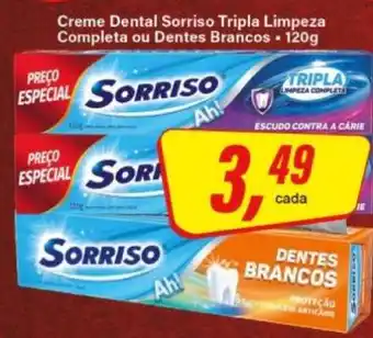 Rede Supermarket Creme Dental Sorriso Tripla Limpeza Completa ou Dentes Brancos oferta