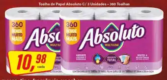 Rede Supermarket Toalha de Papel Absoluto C/ 3 Unidades oferta