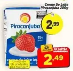 Amarelinha Supermercados Creme de leite piracanjuba oferta