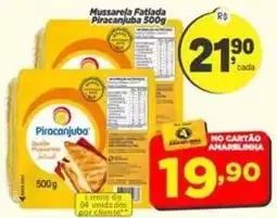 Amarelinha Supermercados Mussarela Fatiada Piracanjuba oferta