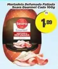 Amarelinha Supermercados Mortadela Defumada Fatiada Seara Gourmet oferta