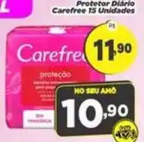 Amarelinha Supermercados Protetor diário carefree 15 unidades oferta