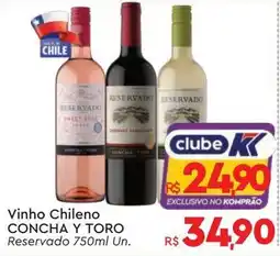 Supermercados Koch Vinho chileno concha y toro reservado oferta