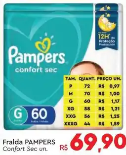 Supermercados Koch Fralda pampers confort sec un. oferta