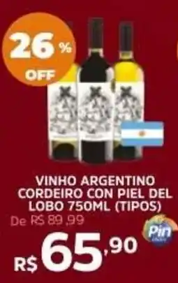 Pinheiro Supermercado vinho argentino cordeiro con piel del lobo 750ml (tipos) oferta