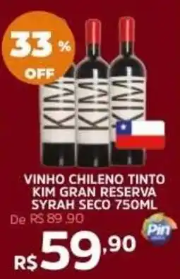 Pinheiro Supermercado vinho chileno tinto kim gran reserva syrah seco oferta