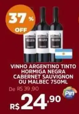 Pinheiro Supermercado vinho argentino tinto hormiga negra cabernet sauvignon ou malbec oferta