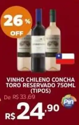Pinheiro Supermercado vinho chileno concha toro reservado oferta