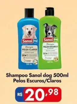 Supermercados Rondon Shampoo Sanol dog pelos escuros/claros oferta