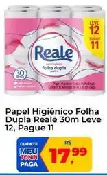 Tonin Superatacado Reale - papel higiênico folha dupla 30m leve 12, pague 11 oferta