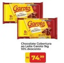 Tonin Superatacado Garoto - chocolate cobertura ao leite oferta