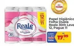 Tonin Superatacado Reale - papel higiênica folha dupla 30m leve 12, pague 11 oferta