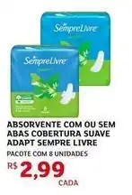 Assaí Atacadista Sempre livre - absorvente com ou sem abas cobertura suave adapt oferta