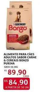 Assaí Atacadista Purina - alimento para cães adultos sabor carne & cereais bonzo oferta