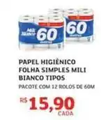 Mili - papel higiênico folha simples