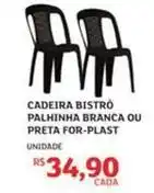 Assaí Atacadista Palhinha - cadeira bistro branca ou preta for-plast oferta
