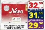 Roldão Neve - papel higiênico neutro folha dupla oferta