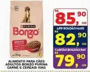 Roldão Purina - alimento para caes adultos bonzo carne e cereais oferta