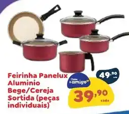 Amigão Calçados Feirinha Panelux Aluminio Bege/Cereja oferta