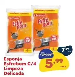 Amigão Calçados Esponja Esfrebom C/4 Limpeza Delicada oferta