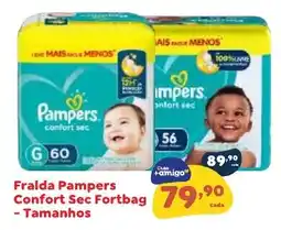 Amigão Calçados Fralda Pampers Confort Sec Fortbag - Tamanhos oferta
