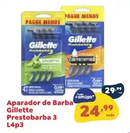 Amigão Calçados Aparador de Barba Gillette Prestobarba 3 oferta